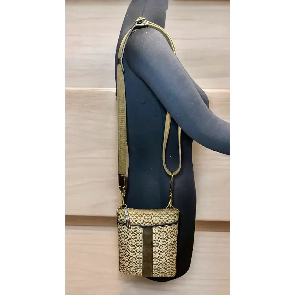 Y2K Coach Mini Signature Slim Swing Pack Crossbody Bag